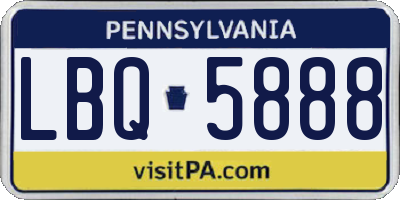 PA license plate LBQ5888