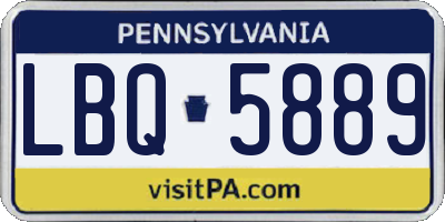PA license plate LBQ5889