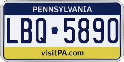 PA license plate LBQ5890