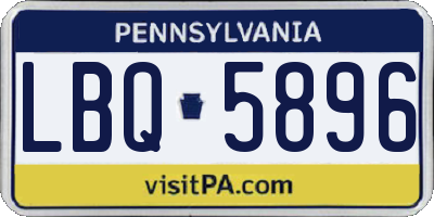 PA license plate LBQ5896