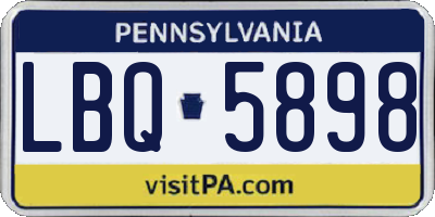 PA license plate LBQ5898