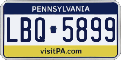 PA license plate LBQ5899
