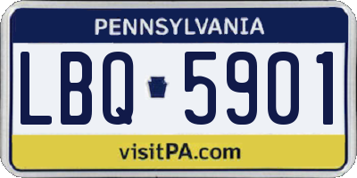 PA license plate LBQ5901
