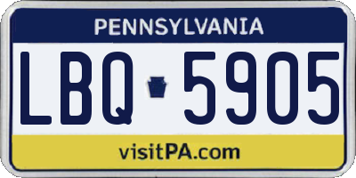 PA license plate LBQ5905