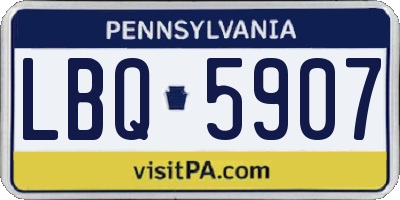PA license plate LBQ5907
