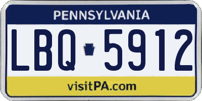 PA license plate LBQ5912