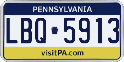 PA license plate LBQ5913