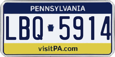 PA license plate LBQ5914