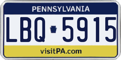 PA license plate LBQ5915