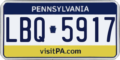 PA license plate LBQ5917