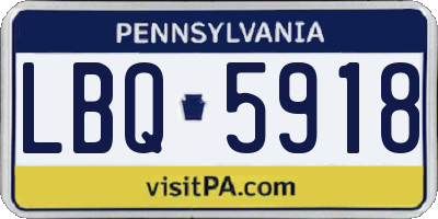 PA license plate LBQ5918