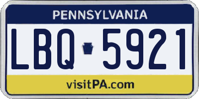 PA license plate LBQ5921