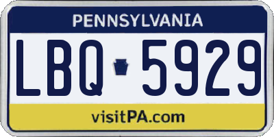 PA license plate LBQ5929