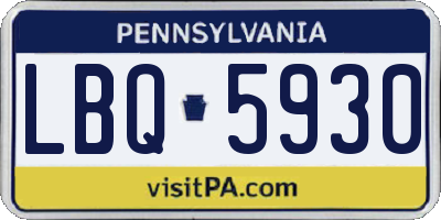PA license plate LBQ5930