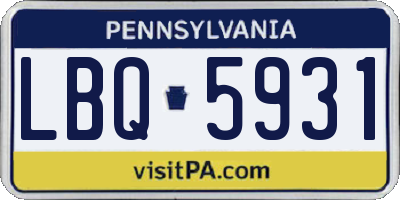 PA license plate LBQ5931