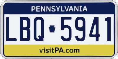 PA license plate LBQ5941
