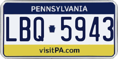 PA license plate LBQ5943