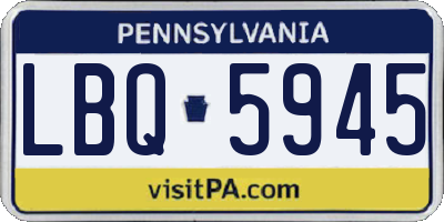 PA license plate LBQ5945