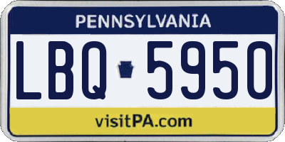 PA license plate LBQ5950