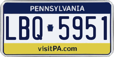 PA license plate LBQ5951