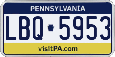 PA license plate LBQ5953