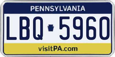 PA license plate LBQ5960