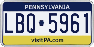 PA license plate LBQ5961