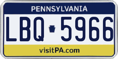 PA license plate LBQ5966