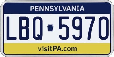 PA license plate LBQ5970