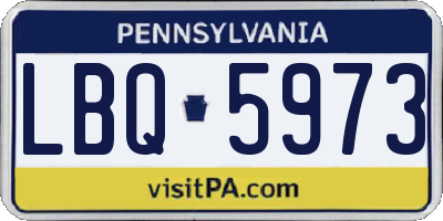 PA license plate LBQ5973