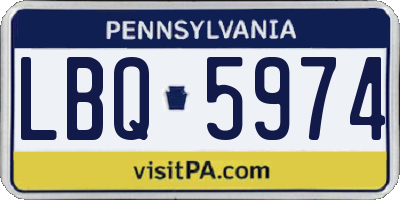 PA license plate LBQ5974