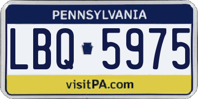 PA license plate LBQ5975