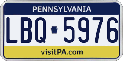 PA license plate LBQ5976