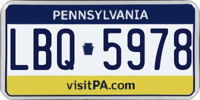 PA license plate LBQ5978
