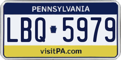 PA license plate LBQ5979
