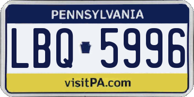 PA license plate LBQ5996