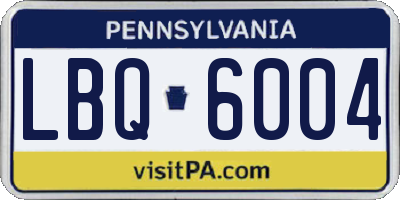 PA license plate LBQ6004