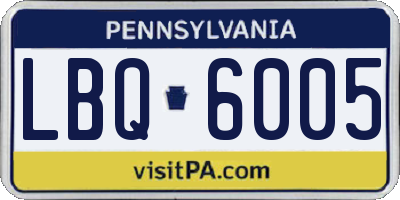 PA license plate LBQ6005