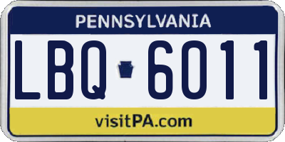 PA license plate LBQ6011