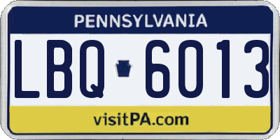 PA license plate LBQ6013