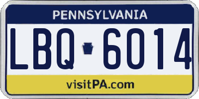PA license plate LBQ6014