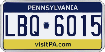 PA license plate LBQ6015