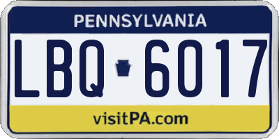 PA license plate LBQ6017