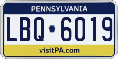 PA license plate LBQ6019