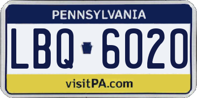 PA license plate LBQ6020