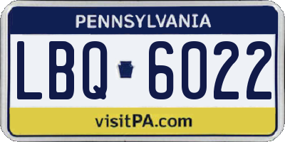 PA license plate LBQ6022