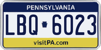 PA license plate LBQ6023