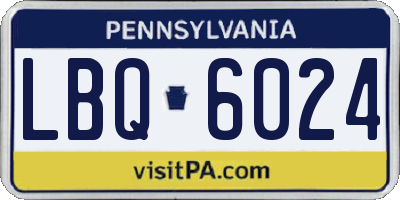 PA license plate LBQ6024