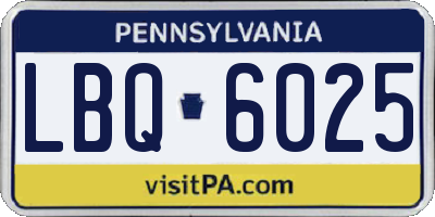 PA license plate LBQ6025