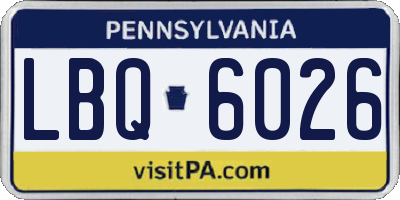 PA license plate LBQ6026